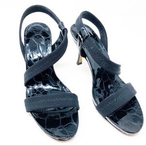 Donald J Pliner Croc Pattern Patent Leather Pumps